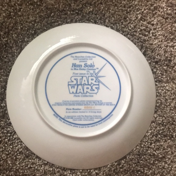 ♥️♥️Star Wars Vintage Han Solo Plate With Certificate♥️♥️ - Picture 2 of 4